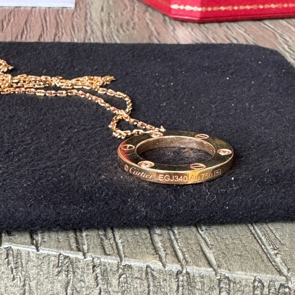 ‼️SOLD‼️ Cartier Love Necklace, 3 Diamonds, RG Inc Authenticity Card/Box/Receipt - Picture 10 of 16